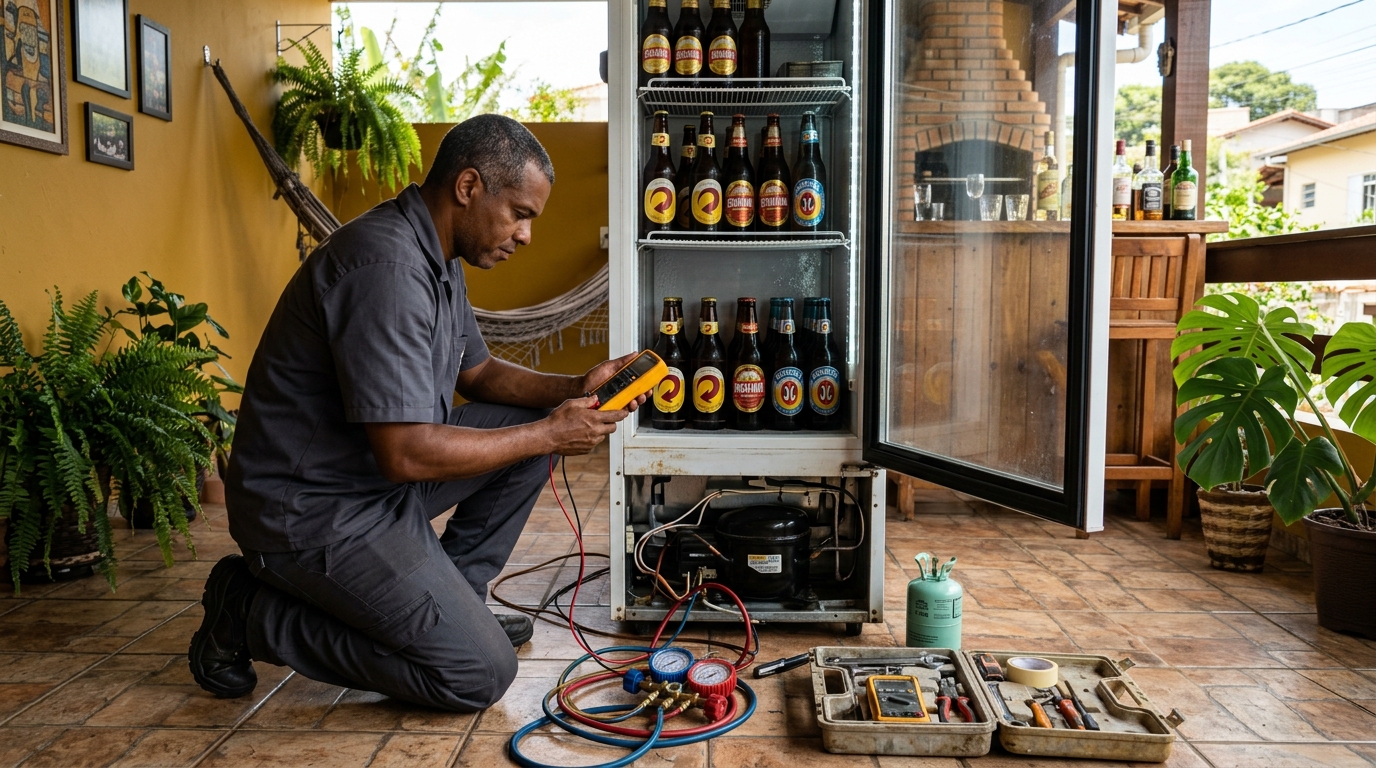 Conserto de placa eletrônica de cervejeira em Fátima, Canoas‑RS