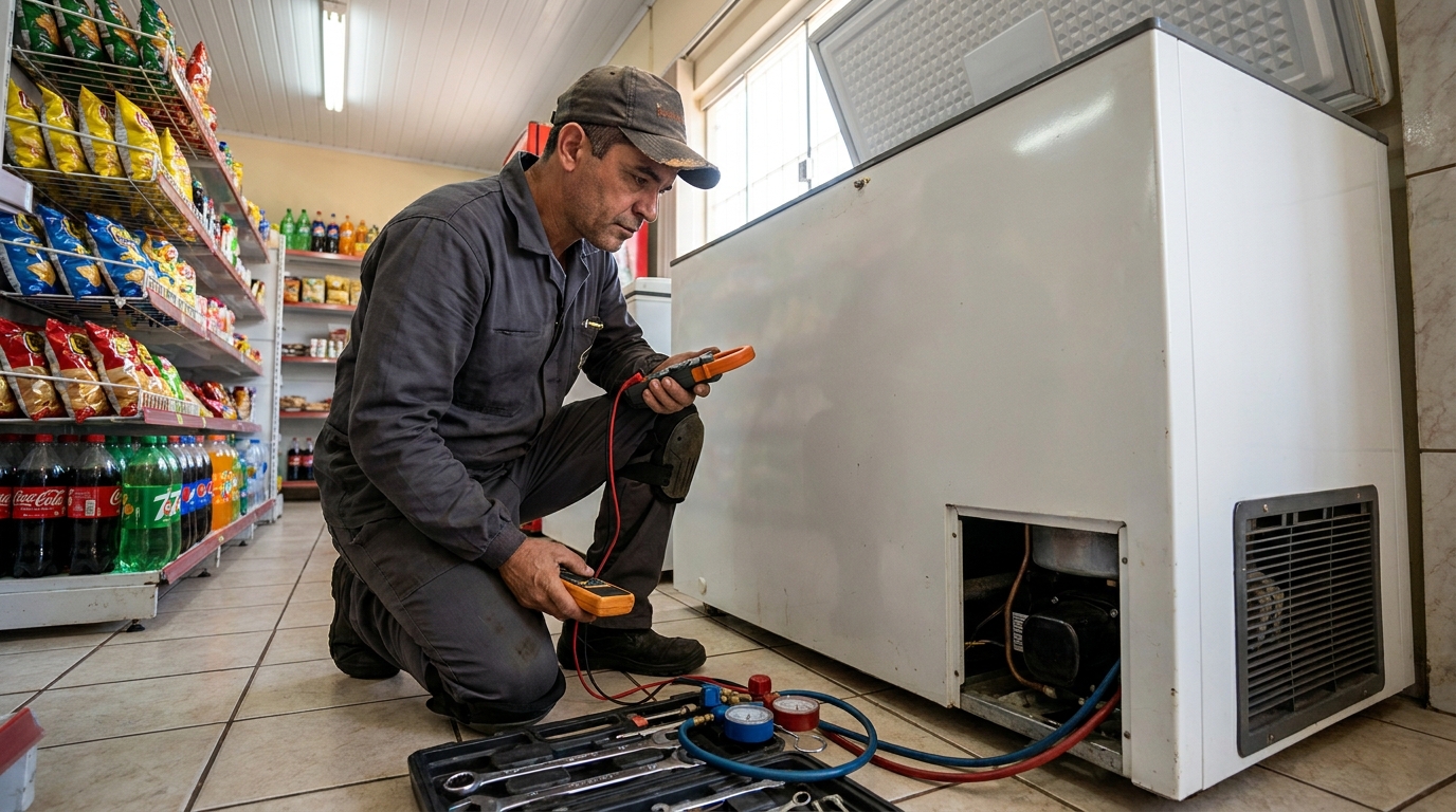 Conserto de placa eletrônica de freezer em Harmonia, Canoas‑RS